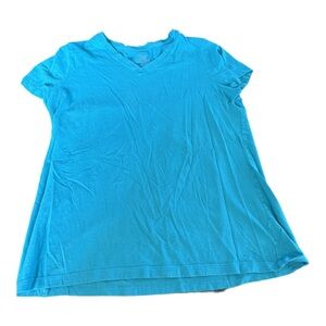 Women's Turquoise V-Neck Top